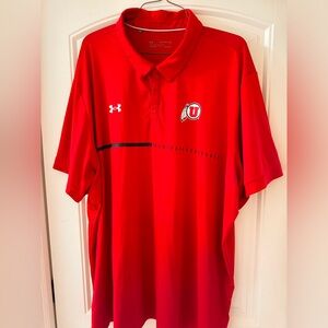 Utah Utes Under Armour Sideline Polo Mens Sz 4XL Red